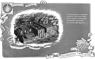 Book engraving of Westinghouse Electric Company in Pittsburgh, Pennsylvania USA.