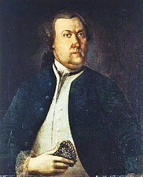 Portrait of an unnamed Royal Academy of Turku professor, probably by Johann Georg Geitel, 1764. The person is commonly assumed to be Pehr Kalm (1716–1779). According to other theory, it might be Pehr Adrian Gadd (1727–1797) or someone else. [1], [2]