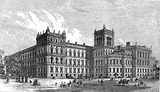 ' The New Foreign and India Offices: The Quadrangle', Full page engraving, Illustrated London News, 1866, 2931, 32 pages; Newspaper measuring 28cm x 41cm. Note: This illustration of the 