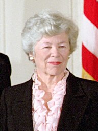 Roberta Wohlstetter at the awarding of the Presidential Medal of Freedom. The East Room of the White House, Washington, D.C., 7 November 1985. http://www.presidency.ucsb.edu/ws/index.php?pid=38028 Photograph by Peter J. Souza, courtesy of the Ronald Reagan Presidential Library.