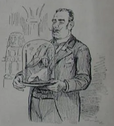 1896 caricature of Mexican archaeologist Leopoldo Batres
