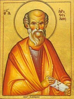 ícone bizantino representando Santo Aristides de Atenas