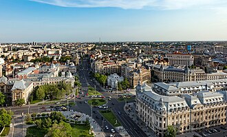 Iconic University Square, symbolizing Bucharest's historic and cultural center.