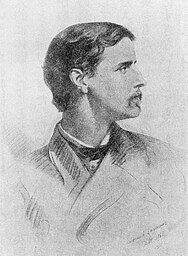 Samuel Lawrenceが描いた、Algernon Freeman-Mitford, 1st Baron Redesdale、28歳当時（1865年）の肖像画です。オリジナルの所在はわかりません。