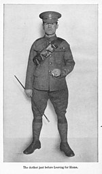 Frontpiece of Over the Top, by Arthur Guy, Empry, Published in the United States in 1917. Arthur Guy Empey born 11 December 1883 Ogden, Utah died 22 February 1963 in Wadsworth, Kansas was in both the Britsh and American armies of World War I, an author, screenwriter, actor and prolific author of pulp fiction.