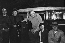 FDR pictured with (left to right) Raymond Guernsey, Allen Frost, Margaret 