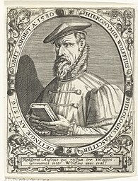 IdentificatieTitel(s): Portret van Hieronymus Wolf. Hieronymus Wolffius (titel op object)Objecttype: prent boekillustratie Objectnummer: RP-P-OB-31.457Catalogusreferentie: Singer 98247Opschriften / Merken: verzamelaarsmerk, verso, gestempeld: Lugt 2228Omschrijving: Portret van de bibliothecaris Hieronymus Wolf, in ovaal met randschrift. Onder het portret een lofdicht.VervaardigingVervaardiger: prentmaker: Theodor de Brynaar ontwerp van: Jean Jacques Boissard (mogelijk)Plaats vervaardiging: Frankfurt am MainDatering: ca. 1597 - ca. 1599Fysieke kenmerken: gravureMateriaal: papier Techniek: graveren (drukprocedé)Afmetingen: plaatrand: h 140 mm × b 100 mmToelichtingGemaakt voor: J.J. Boissard, Icones virorum illustrium doctrina &c eruditione praestanti um contines. Frankfurt am Main: de Bry, 1597-1599.OnderwerpWie: Hieronymus WolfVerwerving en rechtenVerwerving: onbekendCopyright: Publiek domein