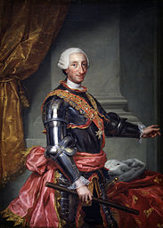Retrato del rey Carlos III de España (1716-1788), que fue hijo del rey Felipe V de España y de su segunda esposa, la reina Isabel de Farnesio.