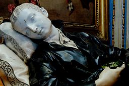 St. Stanisław Kostka on his death bed by Pierre Le Gros the Younger (1666-1719). Jesuit convent near Sant'Andrea al Quirinale, Rome.