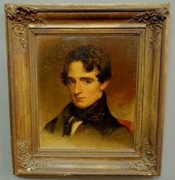 An oil on canvas painting by Thomas Sully (American, 1783 to 1872). Portrait of Sidney George Fisher, born March 2, 1809, died July 25, 1871.
