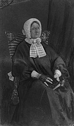 Photograph, Mrs. James Secord, about 1865, Anonymous, Silver salts, coloured ink on paper mounted on card - Albumen process - 8 × 5 cm