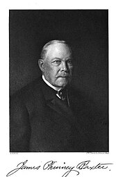 Portrait of James Phinney Baxter with signature