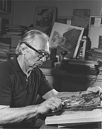 Lynd Ward en train de travailler