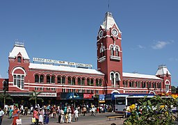 The central train station in Chennai, Tamil Nadu state, India.