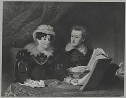 Title
Sir Thomas Dick-Lauder, Bt., with His Wife (Charles Anne Cumin).
Author/Artist
Nicholson, William, 1781-1844
Creation Date
1821
Description
Graphic reproduction(s) with documentation of a painting.
44 x 56 in.
oil on canvas.
Provenance
Sir George Dick Lauder, Bt., Edinburgh, Scotland. Source 