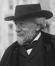 Abraham Jacobi (1830-1919), considered the founder of pediatric medicine in the United States, outside City College, New York City, where a reception was held to honor Dr. Alexis Carrel for his Nobel Prize in medicine.
