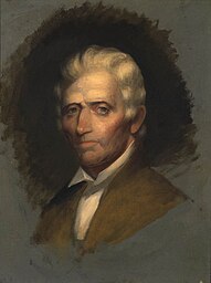 
Oil sketch of Daniel Boone, the only portrait of Boone painted from life. This was painted when Boone was 84 years old, a few months before his death. Harding painted Boone in June 1820 while Boone was living with his daughter Jemima Boone Callaway in Missouri. According to historian Ted Franklin Belue, 