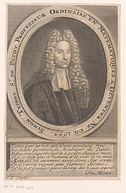 IdentificatieTitel(s): Portret van Simon Tyssot de Patot. Simon Tyssot Sr. de Patot Professeur Ordinaire en Matematiques a Deventer Né en 1655 (titel op object)Objecttype: prent Objectnummer: RP-P-1909-655Catalogusreferentie: Van Someren 5654Opschriften / Merken: verzamelaarsmerk, verso, gestempeld: Lugt 2228VervaardigingVervaardiger: prentmaker: Claude I Duflos (vermeld op object), schrijver: Du Mont (vermeld op object)Plaats vervaardiging: FrankrijkDatering: 1695 - 1727Materiaal: papier Techniek: graveren (drukprocedé) / stippelwerkAfmetingen: blad: h 126 mm (Binnen plaatrand afgesneden.) × b 82 mm (Binnen plaatrand afgesneden.)OnderwerpWat: writer, poet, authorportrait of a writerornament ~ medallionWie: Simon Tyssot de PatotVerwerving en rechtenCredit line: Schenking van de heer H.P. Gerritsen, Den HaagVerwerving: schenking 1909Copyright: Publiek domein