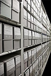 Interior shot of the storage facilities at the Archives of American Art's Washington, D.C. headquarters.
