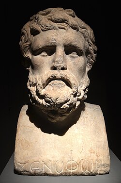 Marble bust of Xenophon of Athens (l. 430 to c. 354 BCE), dated to 120 CE.Bibliotheca Alexandrina