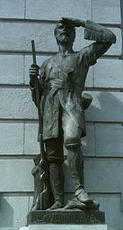 Pierre Gaultier de Varennes et de la Vérendrye (1685-1749), sculpture devant l'hôtel du Parlement de Québec, aile droite, série des découvreurs