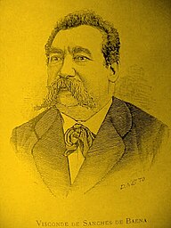 Visconde de Sanches de Baena - gravura - Revista O Occidente - Lisboa - sÃ©culo XIX
