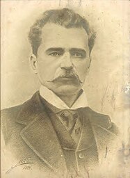 Charcoal drawing of Puerto Rican historian Salvador Brau