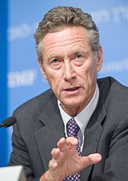 Olivier Blanchard, the International Monetary Fund's Economic Counsellor and Director of Research, during the World Economic Outlook (WEO) press conference, October 8, 2008 at the IMF Headquarters in Washington DC.