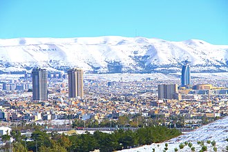 View of Sulaymaniyah (Slemani) City in Winter Snow