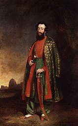 Sir Herbert Benjamin Edwardes, DCL, KCSI, KCB (1819-1868), dressed as an Indian nobleman, by Henry Moseley, c.1850, oil on canvas. National Portrait Gallery, London, (NPG 1391). Bequeathed by the sitter's widow, Emma (née Sidney), Lady Edwardes, 1905