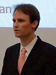 w:John Palfrey speaking at the Berkman Center in 2008. Image is part of one screenshot of video. Please replace if you have better image.