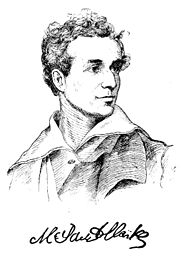 Drawing of McDonald Clarke, the mad poet of New York city.